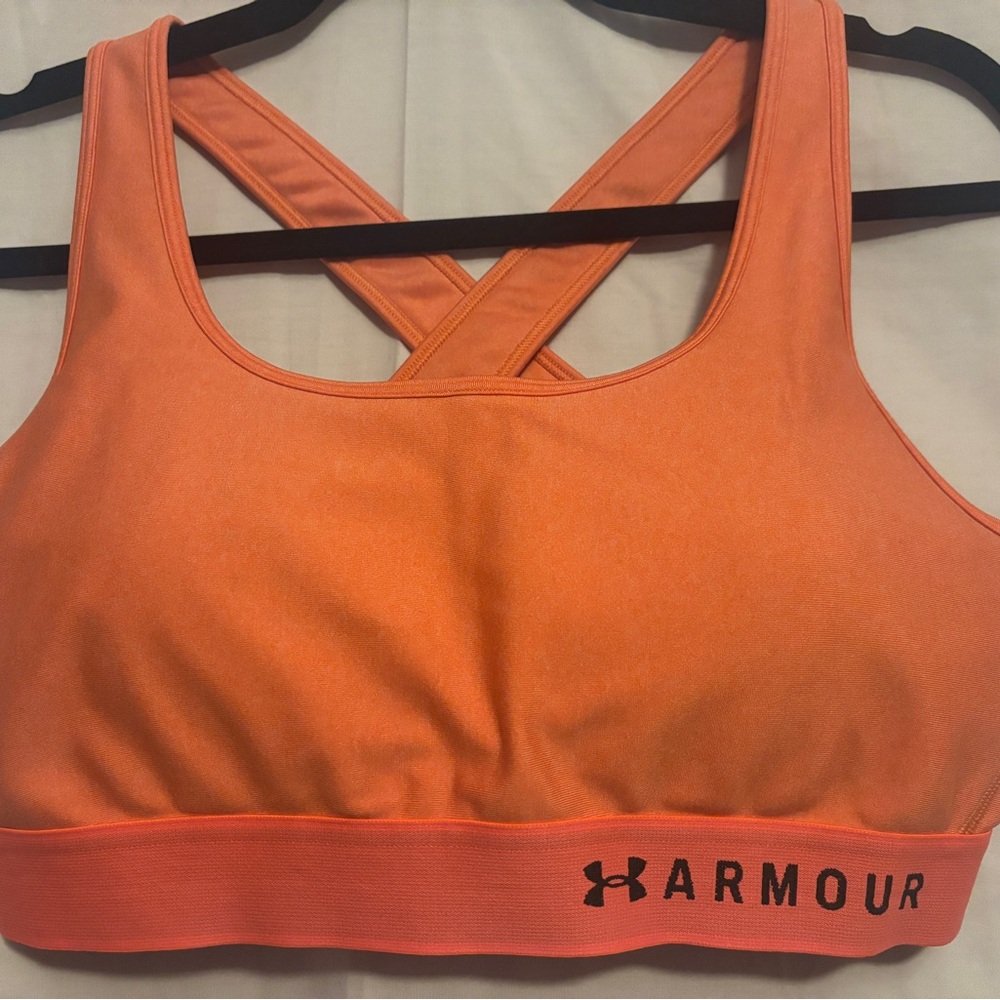 Under Armour Orange Racerback Sports Bra Moisture-Wicking